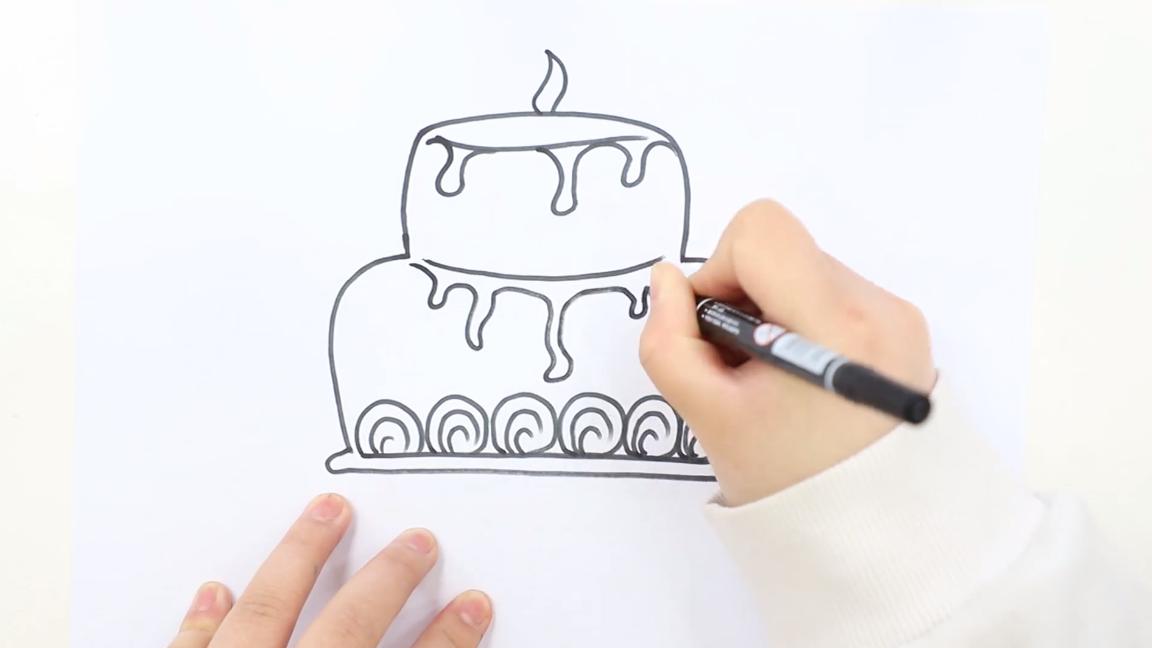 生日贺卡简笔画怎么画生日贺卡的简笔画步骤图解教程