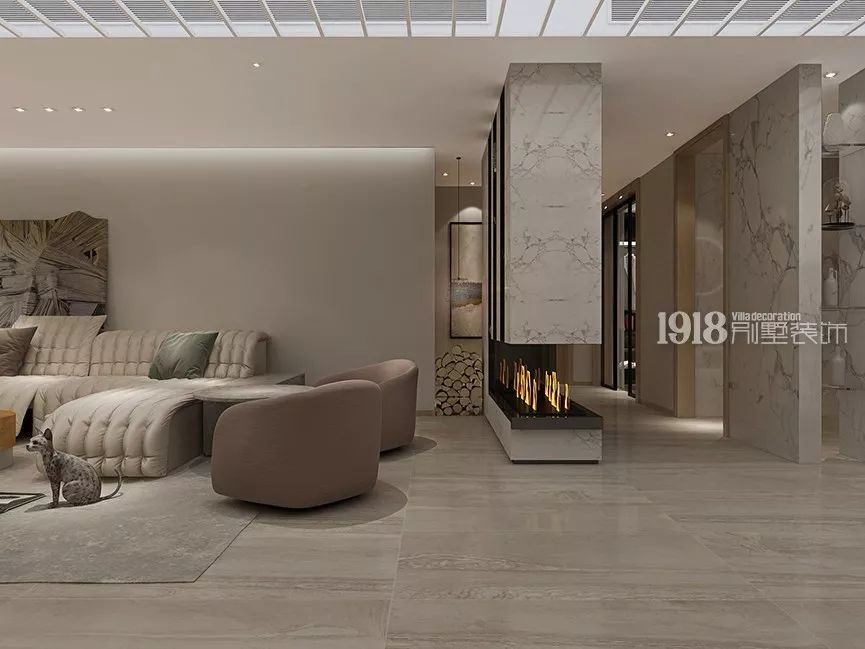 莫兰迪色北欧轻奢大平层,莫兰迪蓝色轻奢高级装修公寓