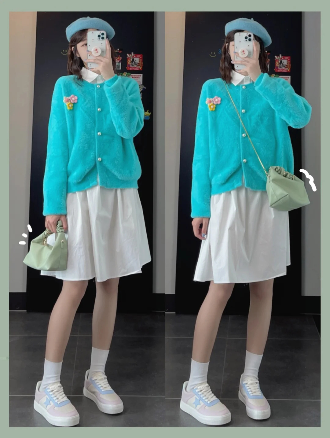 春日甜系穿搭,春日甜美通勤穿搭