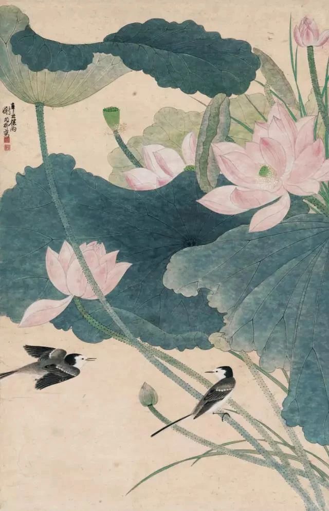 墨与色相碰撞，他笔下的荷花出淤泥而不染飘来阵阵清香