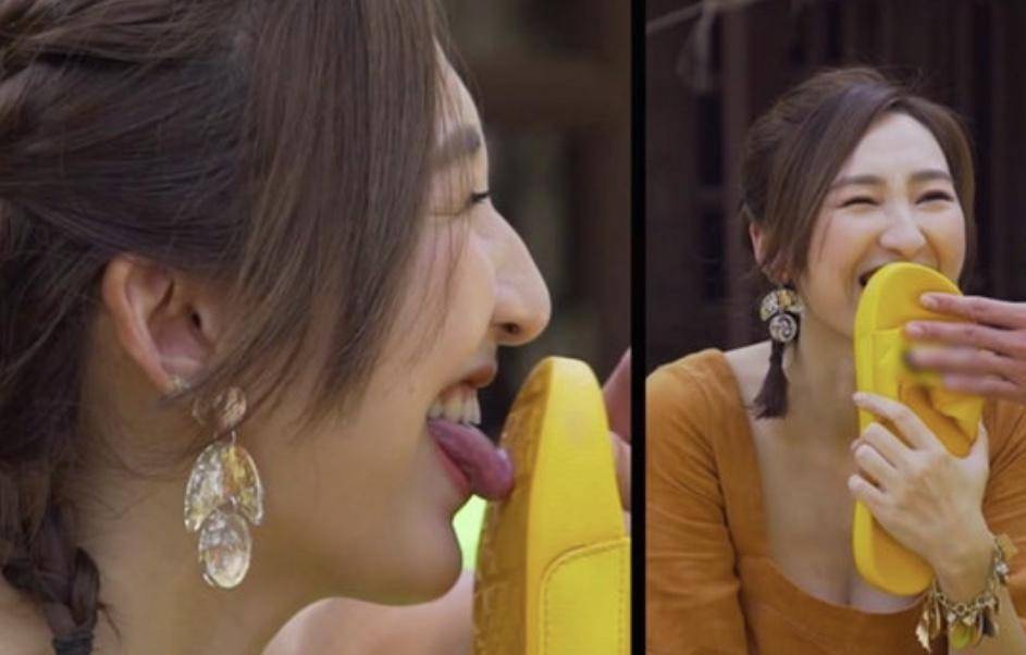 香港女演员上节目玩真心话大冒险被罚舔TVB索腿天后鞋底