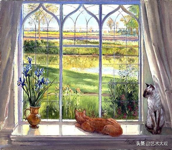 窗外的风景绘画油画,手工油画教程窗外的风景