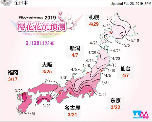 日本赏樱花前三名城市,日本樱花排行榜