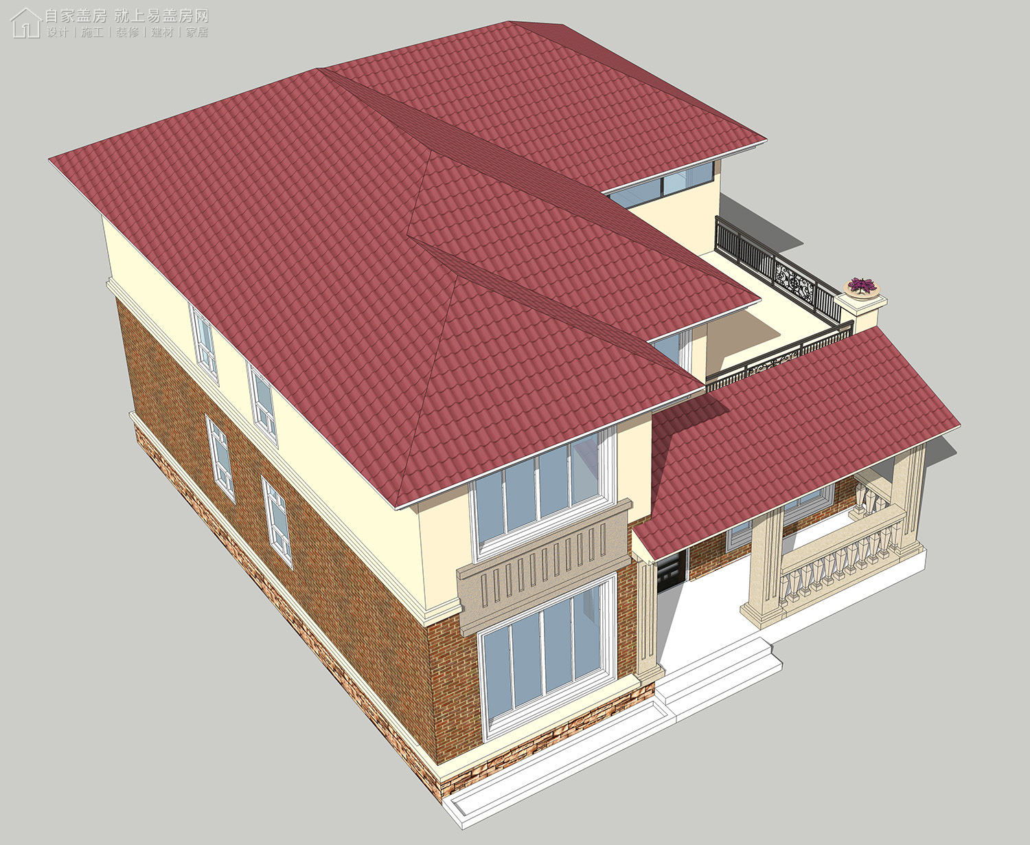 宽9.5米进深11米别墅,开间9.3米进深11.5米布局