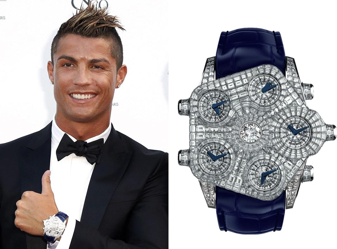 男人有多爱钻石？来看C罗的手腕