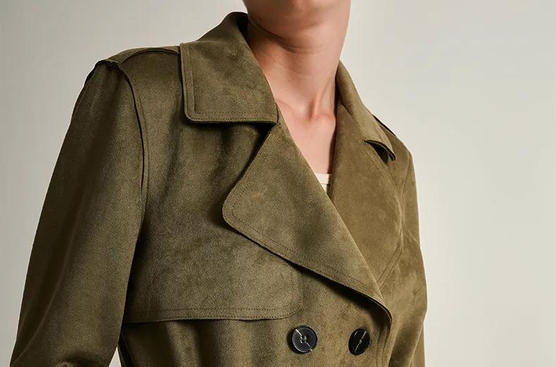 风衣英伦风短款麂皮,英伦经典格子风衣