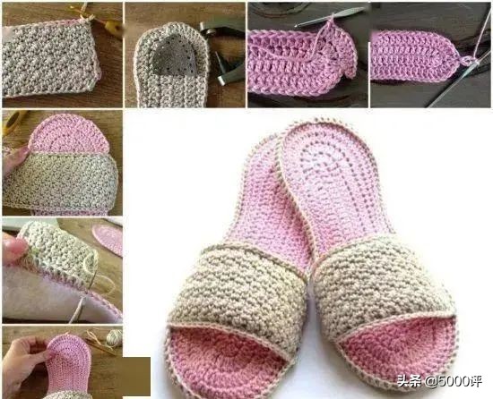 手工钩毛线拖鞋多少钱一双,毛线拖鞋钩编教程