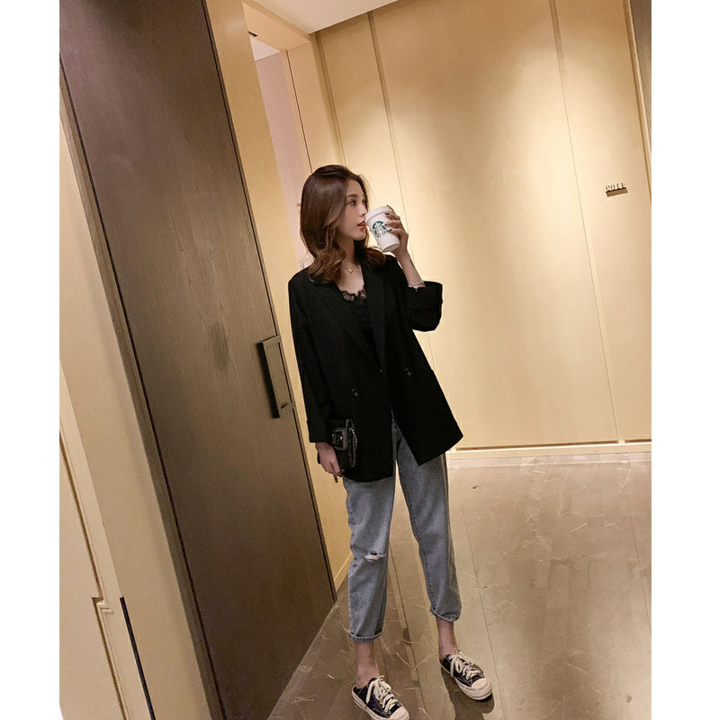 秋季英伦风西装外套,棉麻西装外套女秋季新款