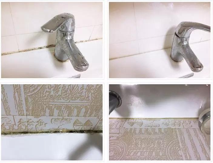 厨房水槽玻璃胶发霉怎样清洁,厨房水槽台下盆玻璃胶发霉