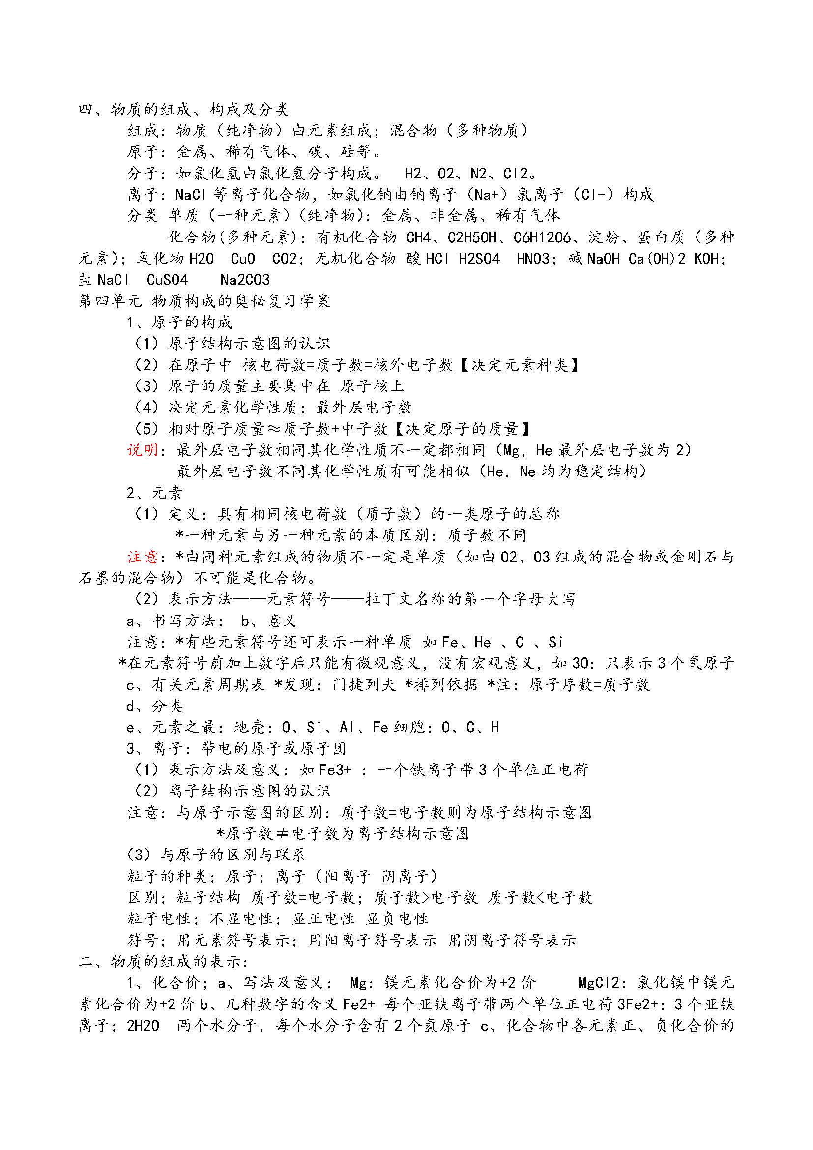 初三化学知识点总结归纳完整版,初三化学期中考试必背知识点
