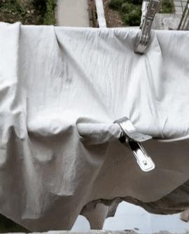 晒被子时发现楼上在滴水,女子正要上去理论,一抬头却无语了