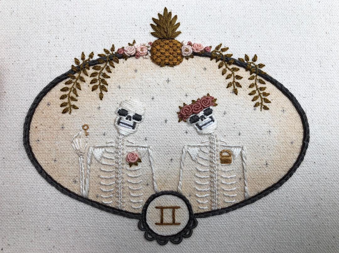 刺绣半袖骷髅,牛仔刺绣骷髅