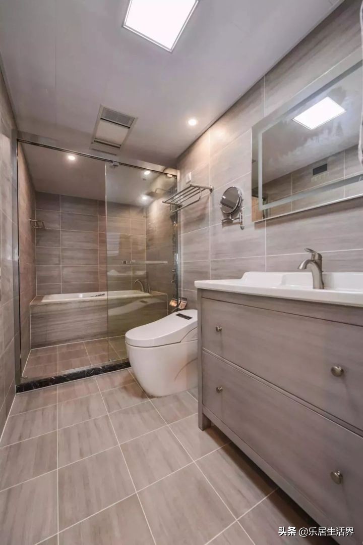 卫生间墙砖和顶最佳颜色效果图,卫生间干湿区墙砖颜色该不该一样