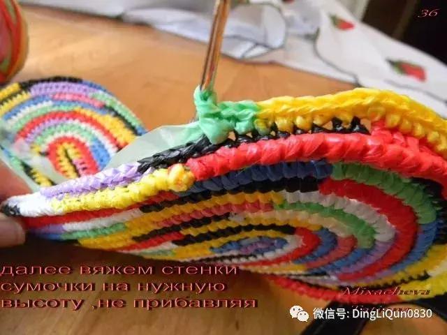 塑料袋编拖鞋,毛线编织浴花袋