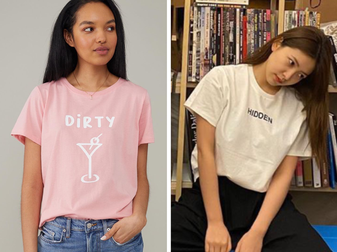 泫雅风宽松网红大t恤,泫雅风短款T恤