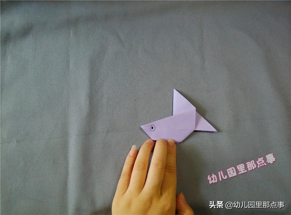 幼儿园手工鱼折纸简单好看,手工diy折纸鱼