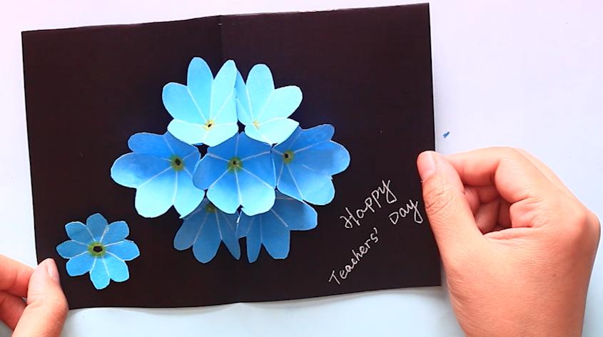 教师节贺卡立体花手工制作,教师节贺卡简单又漂亮一等奖立体