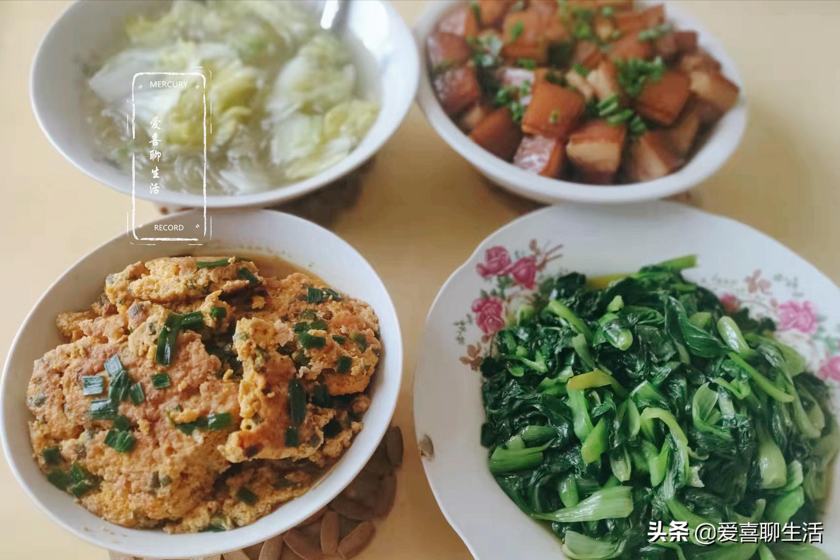 百姓家的晚餐，三菜一汤，有荤有素不足30元，婆婆：挺会过日子的