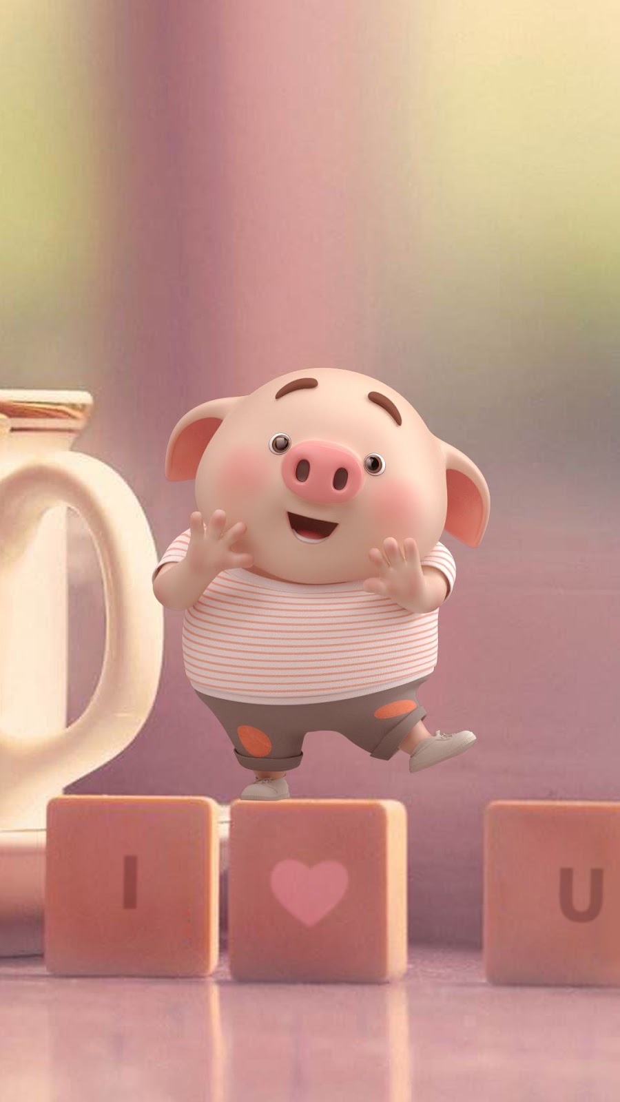 手机壁纸可爱猪猪,可爱情侣猪猪图片高清壁纸