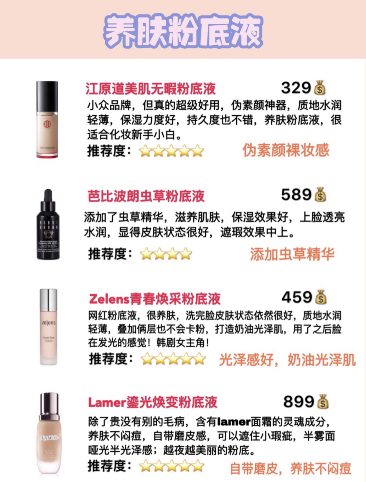 大牌平价粉底液对比,大牌护肤品的平价替代品粉底液