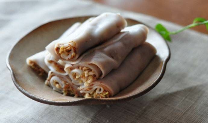 大理裹卷粉酱制作方法,大理漾濞卷粉核桃酱做法