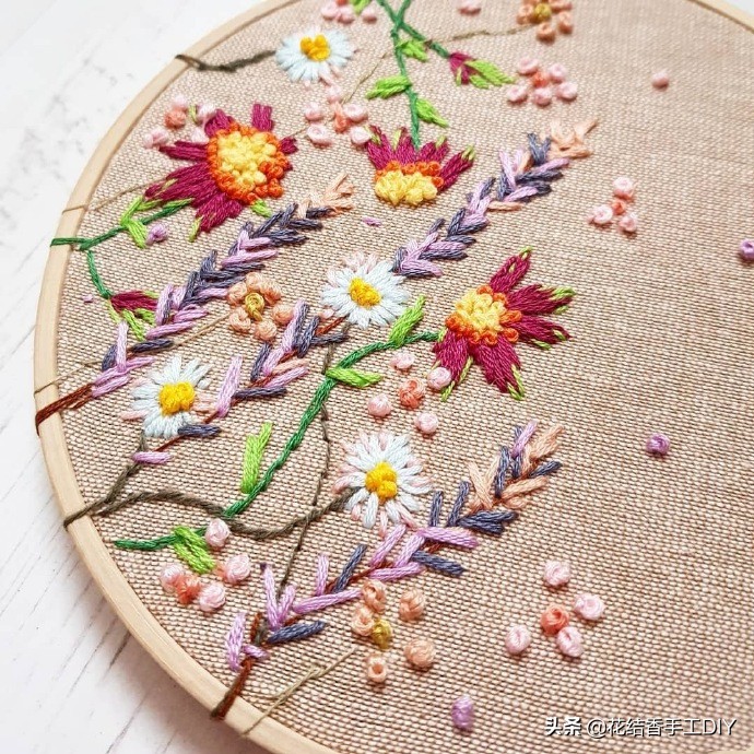 刺绣初学图案小清新花草,各种针法刺绣教程