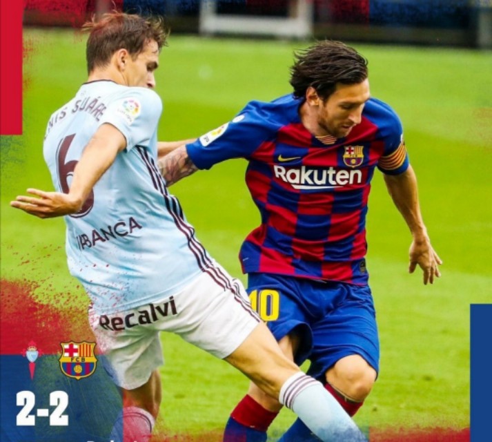 梅西任意球帽子戏法塞尔塔,巴萨vs塞尔塔梅西两次任意球