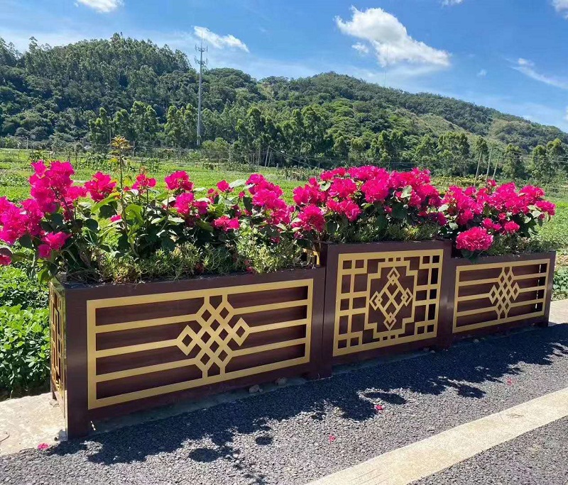 不锈钢花盆厂家园林,塑料花盆不锈钢花箱定制