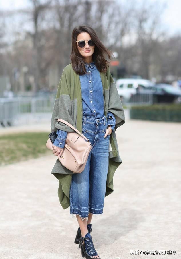 一条窄版阔腿裤,毛呢阔腿裤拯救不完美的腿型