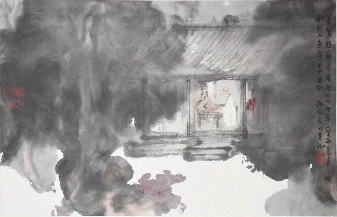 国画江山如此多娇傅抱石高清大图,傅抱石淡墨山水特点