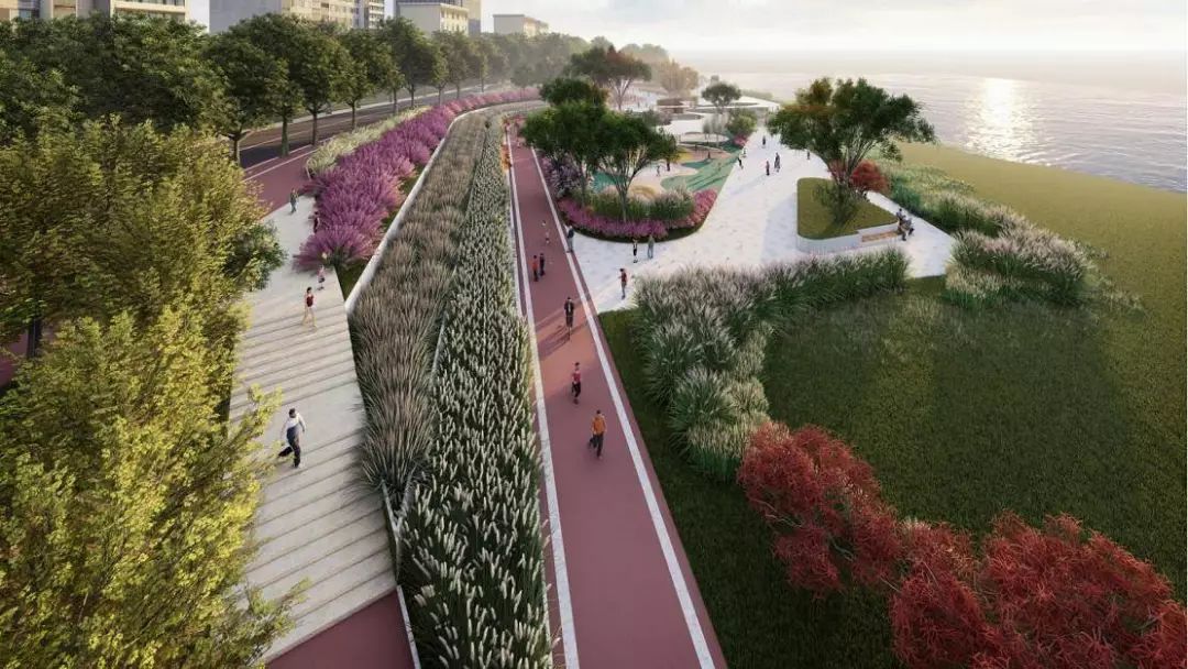 最美城市滨江生态岸线,江滩风景太美了