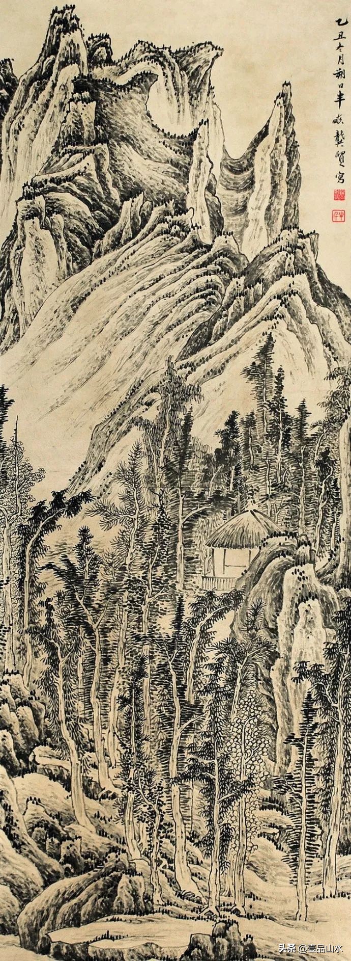 最真实的国画山水画,当代国画山水中的点景人物