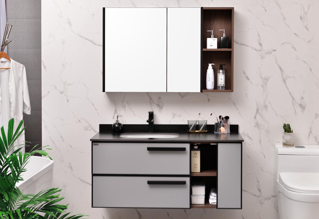 怎么挑选岩板浴室柜价格如何,卫生间浴室柜釉面一体怎样挑选