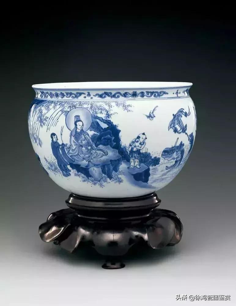 明崇祯青花山水瓷器,明崇祯鹿纹青花瓷器