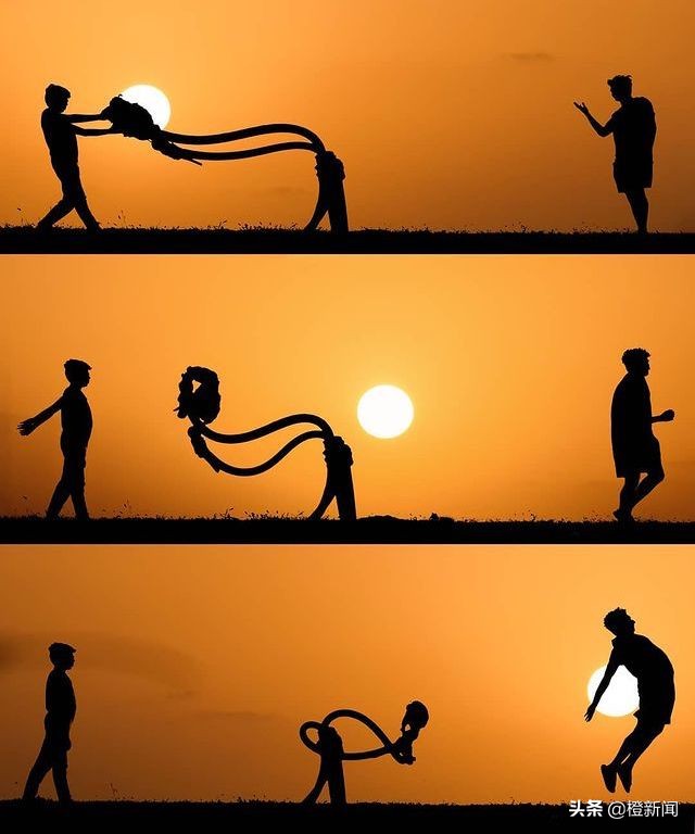 落日拍照摄影师,摄影师日落影子超燃