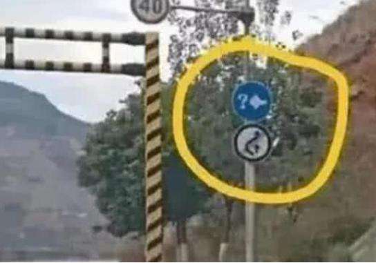 问号加灯泡的交通标志是什么意思,高速上标红是什么意思