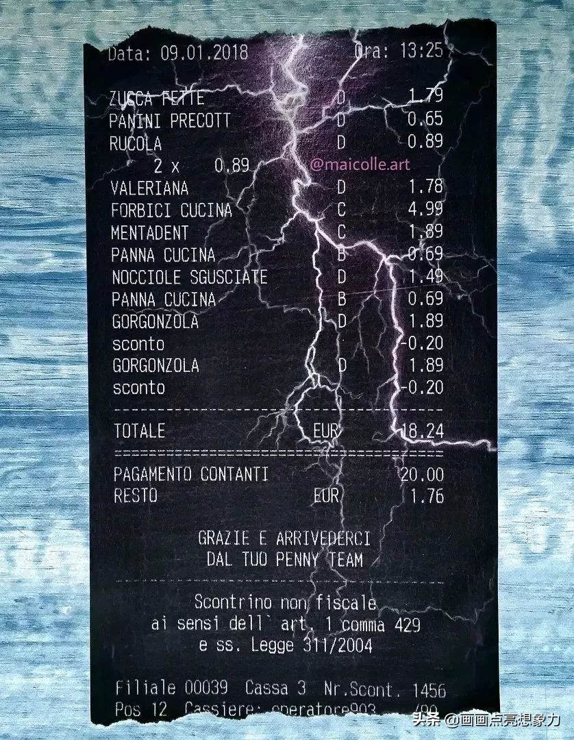 购物小票居然秒变名画？果然是天才少年的神操作