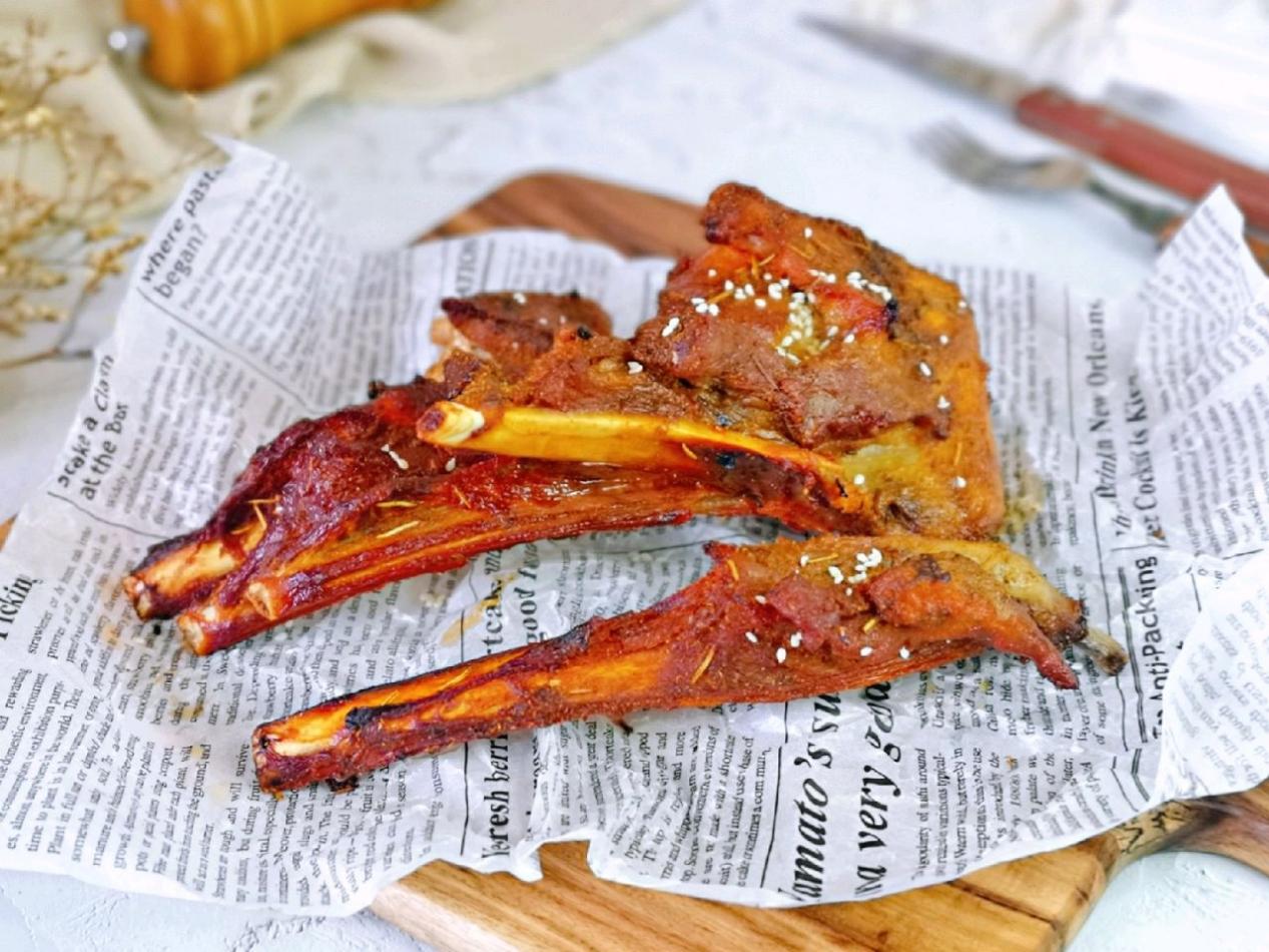 家用烤箱版奥尔良风味烤羊排,奥尔良腌料腌制羊排空气炸锅烤