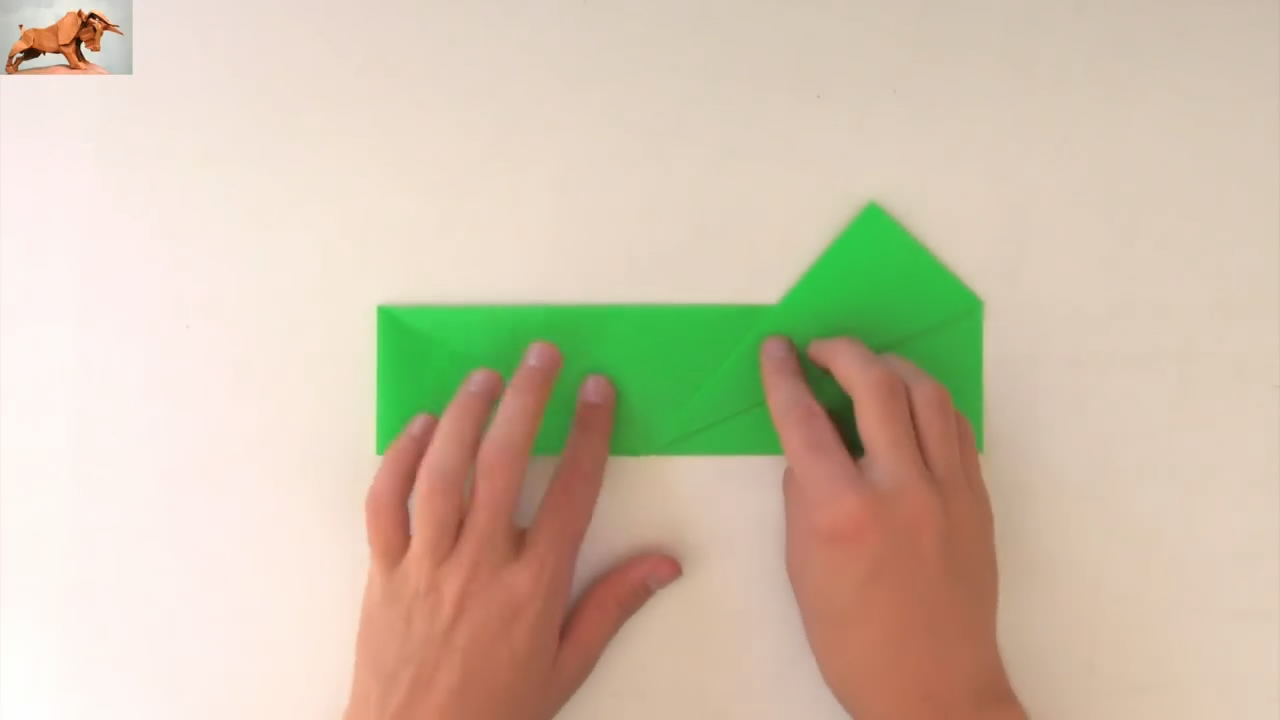 立体公牛折纸教程,凶猛公牛折纸