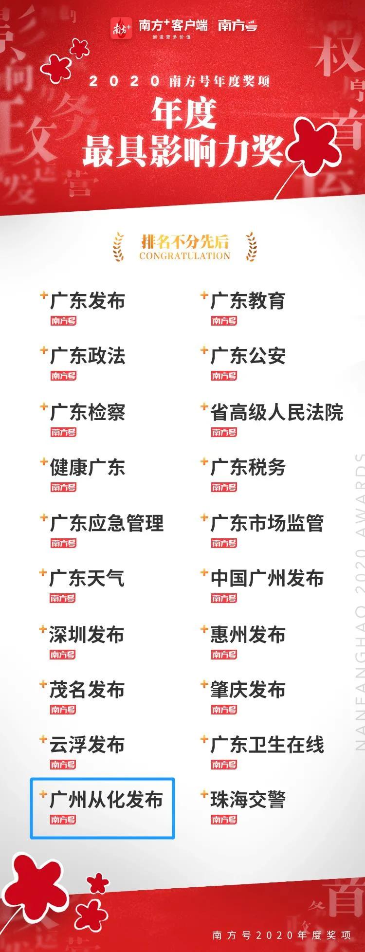 喜提年度最具影响力奖！广州从化发布，好样的！