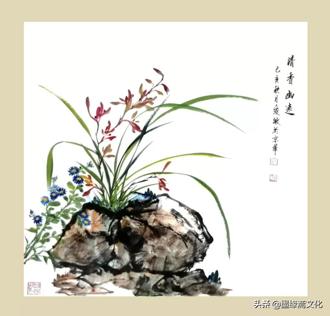 刘忠陵兰花作品欣赏,写实画兰草作品欣赏