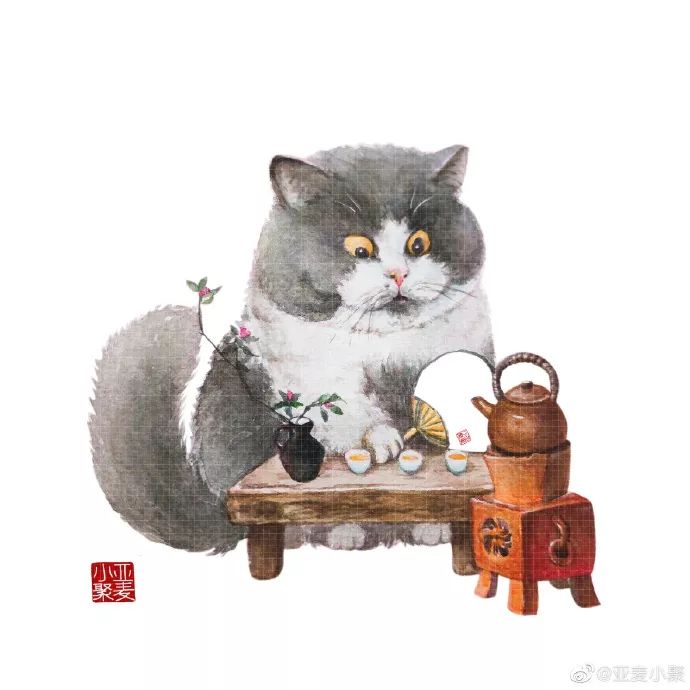 可爱的橘猫插画,一组可爱的治愈系猫咪插画