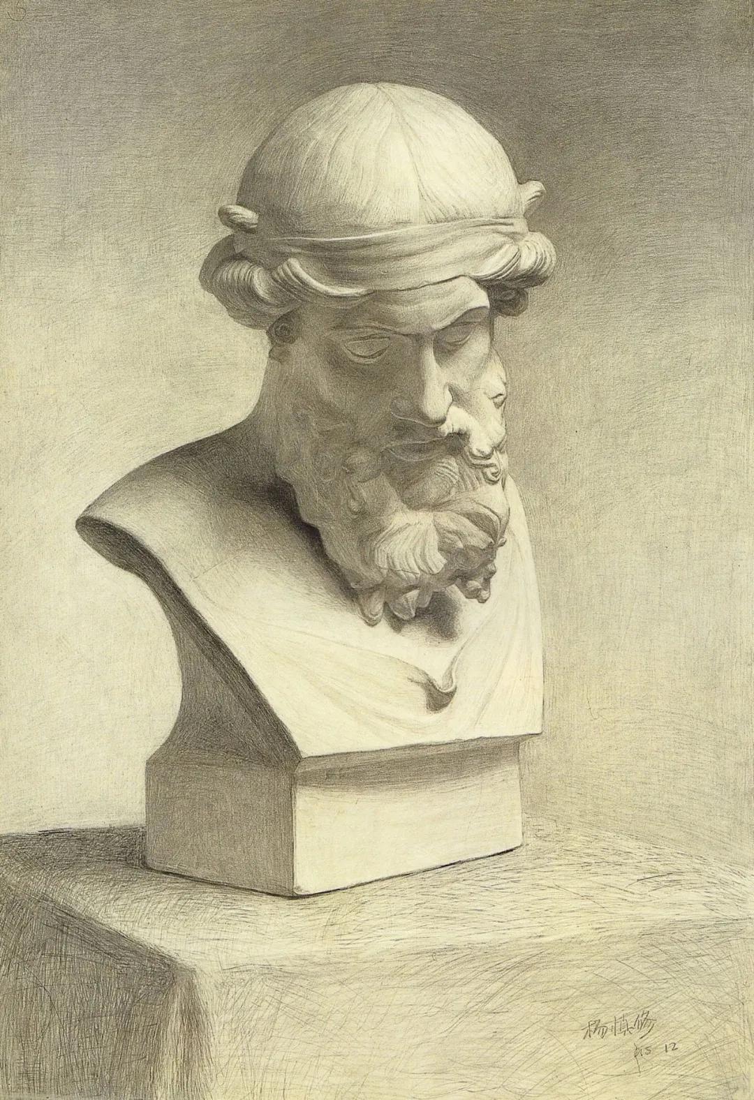 素描石膏像大师作品,石膏像名师