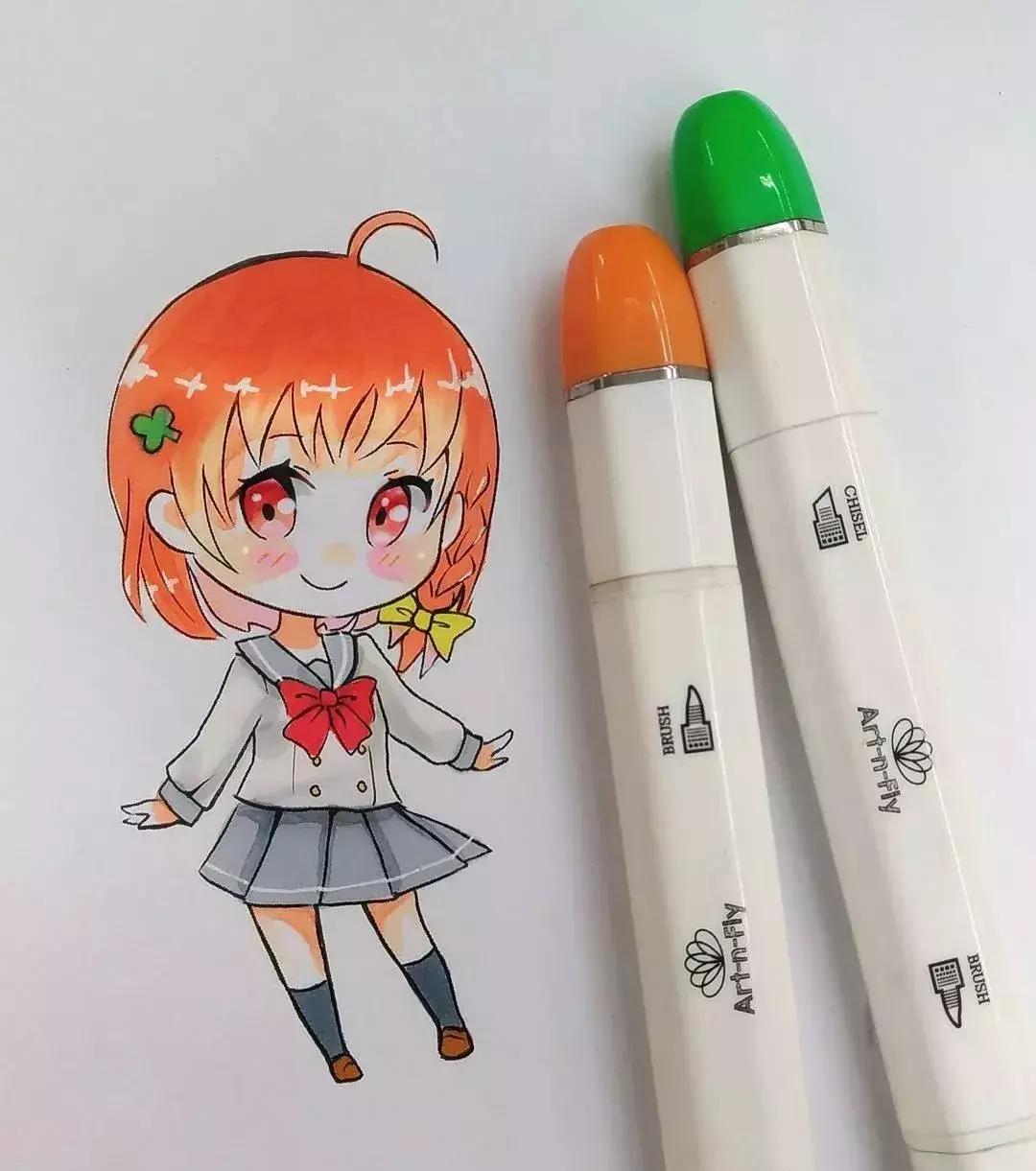 可爱动漫人物手绘马克笔,马克笔好看的动漫人物