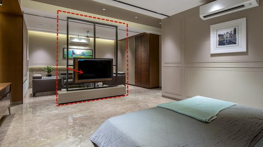 卧室和客厅都装了电视，我选择这种隔断，可旋转直接能两用