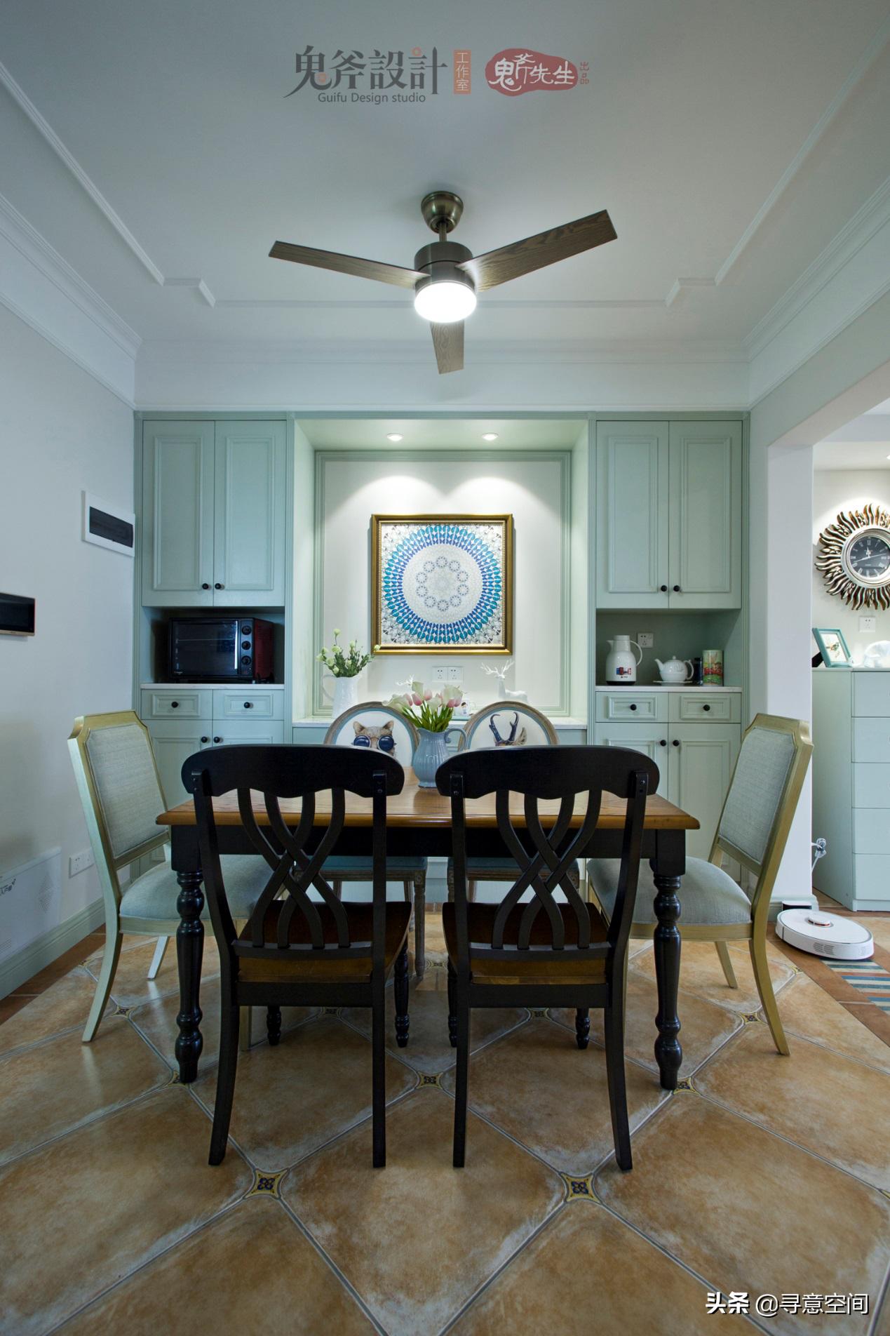 长沙振业城装修效果图150m²简约美式|薄荷绿这样搭配意想不到