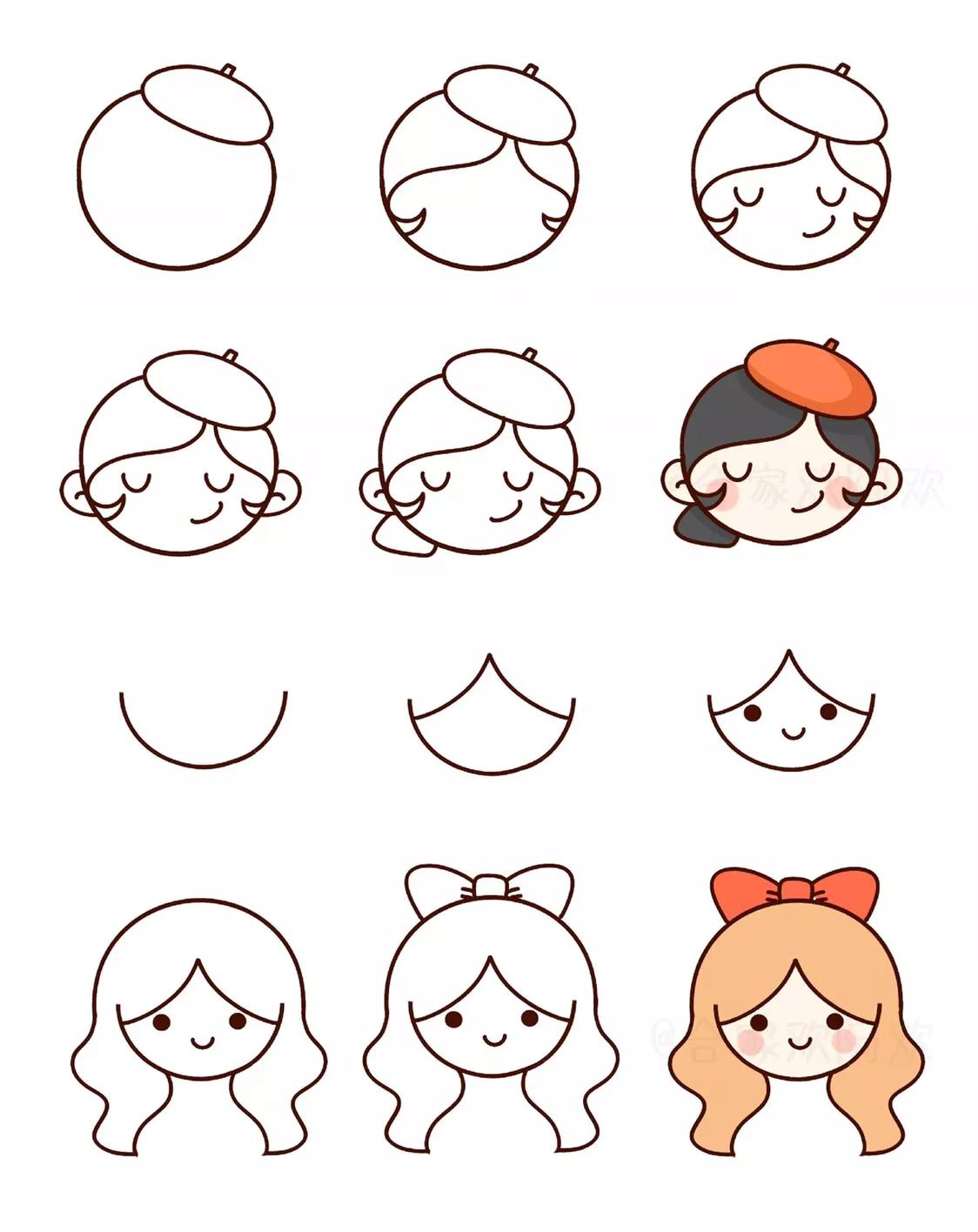 一群可爱小人简笔画,简单又可爱的小人简笔画