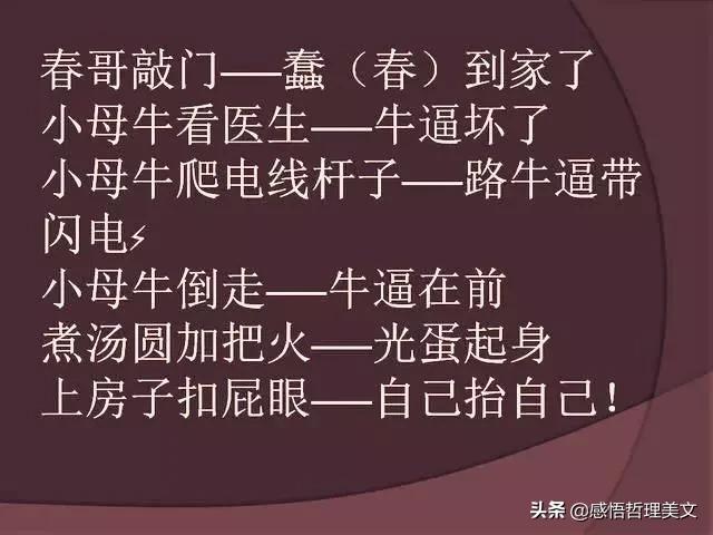 中国幽默歇后语大全5000句,歇后语大全5000条幽默