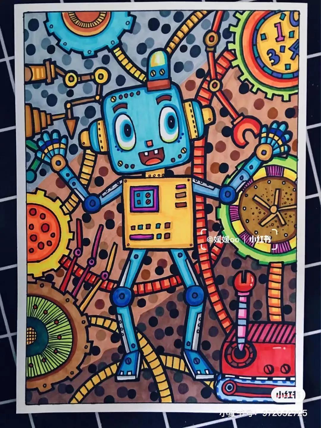 色彩装饰画简单好看马克笔,色彩对比强烈的马克笔装饰画