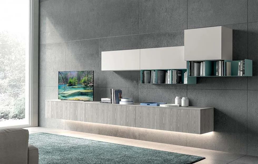 橱柜厨边柜电视柜一体,现代风格厨房橱柜一体柜